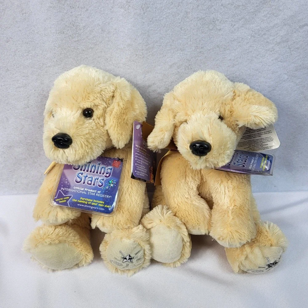 Russ Shining Stars Plush Dog Lot 2 With Tags International Star Registry - Picture 1 of 10